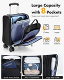 Lekebobor Underseat Carry On Luggage with Spinner Wheels,16 Inch Softside Suitcase with Detachable Wheels, Lightweight Travel Luggage Bag for Men Women, Black