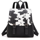 Montana West Black Cow Print Mini Womens Backpack Purse Vegan Leather Small Colorblock Backpack for Women Cute Convertible Shoulder Bag