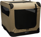 Amazon Basics Portable Folding Soft Dog Crate, Double Door, Collapsible Travel Kennel, Easy to Assemble, Medium, 29.92