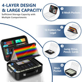 EDMUED Fireproof Document Box with Combination Lock - Fire & Water Resistant Hard Case Safe Box for Important Documents, Certificates, Laptops, Passports (Matte Black)