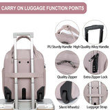 EMPSIGN Underseat Carry On Wheeled - 16" Carry on Bag with Wheels Multi-functional Lightweight Rolling Bag Overnight Weekender Small Suitcase for Women Men Travel Business, Dusty Pink