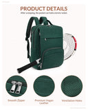 SYTRAH Leather Laptop Backpack, 15.6 Inch Business Computer Bag, Designer College Backpack Travel Backpack with Colorful Shoulder Bag Strap Green