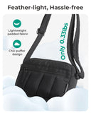 BAGSMART Cross Body Purse, Mini Crossbody Bags for Women Travel Purse, Puffy Shoulder Handbag Wallet with RFID Blocking Slots, Black-small