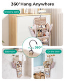 BAGSMART Travel Toiletry Bag with Removable Partition, Puffy Water-resistant Fabric Hanging Organizer for Full-Size Toiletries, Accessories, Black