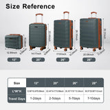 AAIVV 4 Piece Luggage Set Expandable ABS Travel Suitcase Set TSA Lock Hardshell Durable Lightweight Traveling Luggage Sets Gift for Back to School (Amy Green, 28in26in20in13in)