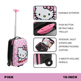 Bioworld Hello Kitty 16 Inch Telescopic Youth Carry-on Luggage Suitcase for Toddler