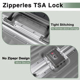 Krute No Zipper Luggage Set 2 Pieces Aluminum Frame PC Hard Shell Zipperless Suitcase Set With Wheels TSA Lock Carry On Luggage and Checked Suitcases