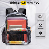 Vorspack Clear Backpack Heavy Duty PVC Transparent Backpack with Reinforced Strap for Workplace - Black