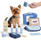 FlyDog The Rover Pet Travel Bag - 11 Piece Dog Grooming Kit with Shampoo, Conditioner, Paw Cream, Toothpaste & Toothbrush, and More, Dog Camping Essentials for Hiking and Outdoor Adventures