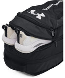 Under Armour Unisex-Adult Hustle 6.0 Backpack, (002) Black/Black/White, One Size Fits Most