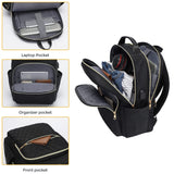 Modoker Eco-Friendly 15.6 Inch Laptop Backpack, Quilted Work Backpack for Women Bookbag Teacher Backpack with USB Charging Port, Travel Backpack Purse for Women Nurse, Black