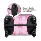 Travel Luggage Cover Pink Bow Dot, High Elasticity Washable Travel Baggage Protector Case Fits 26-28 in