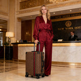 VH&GRED Fashionable & Durable Leather Suitcase - Lightweight Large Travel Luggage for Women with 4 Spinner Wheels, TSA Lock, Water-Resistant Elegant Design