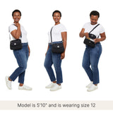 Baggallini Women's Calais Crossbody Bag, Black Cheetah Emboss