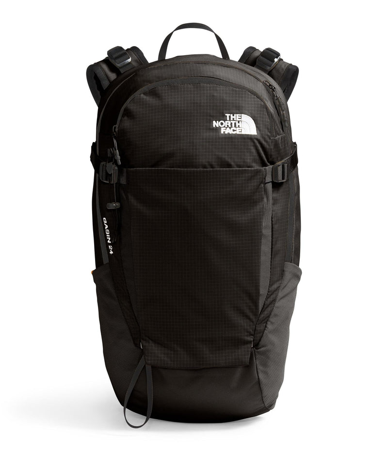 The North Face Basin 24 Liter Technical Daypack with Rain Cover - Unisex, Hiking Pole Attachment, Compression Straps, TNF Black/TNF Black-NPF, One Size
