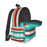 Tezmd Mexican Turquoise Aztec Western Backpack Boho School Bag Stripes Lightweight Bookbag Casual Daypack for Girls Boys Kids Women Men Travel Laptop 16 Inch