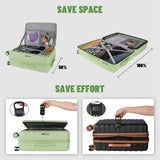 WireHot 3-Piece 20/24 Top Opening Hardshell Lightweight Luggage and 28-Inch Clamshell Opening Travel Suitcase with Spinner Wheels & TSA Locks, Avocado Green 20in/24in/28in