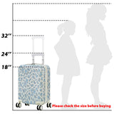Redbaker 18 Inch 6 Pcs Kids Luggage Set Kids Rolling Luggage Double Pattern Suitcase for Boys Girls Gifts(Light Blue, Flower Style)
