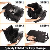 MATEIN Insulated Food Delivery Bag, XXXL Thermal Catering Bag for Hot & Cold Food, Water-Resistant Foldable Pizza Delivery Carriers for Transport with 4 Cup Holders & Reinforced Bottom, Black