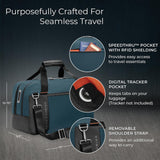 Briggs & Riley Underseat Cabin Bag - Carry On Luggage for Travel, Softside Bag for Men & Women, RFID Data Protection, Adjustable Shoulder Strap, Fits up to 16" Laptop - ZDX Collection, Ocean