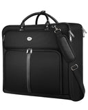 MATEIN Mens Garment Bags for travel, Large Travel Suit Bag Up to 7 Suits with Strap, Wrinkle Free Carry On Garment Bags for Hanging Clothes, Business Suitcase Luggage Bag Fit 17.3 Inch Laptop, Black