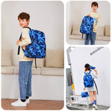 mezhsa Boy School Backpack Elementary Middle Lightning Bookbag Laptop Teenager Waterproof Lightweight 17 Inches (1-Blue)