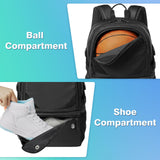 YHXONEOK Basketball Bag, Basketball Backpack with Ball Holder & Shoes Compartment for Soccer Ball Volleyball Football, Large Sports Equipment Bag Backpack for Son Daughter Men Women Black