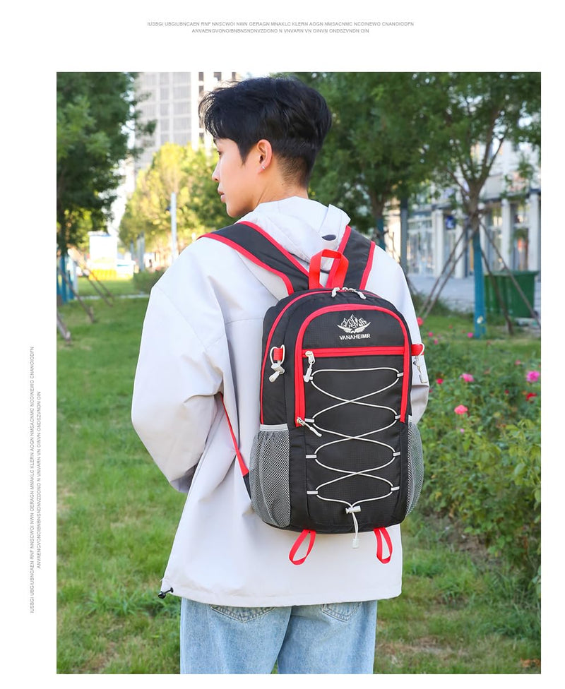 Tonykulas Foldable Lightweight Hiking Backpack Camping Cycling Travel Shopping Fitness Sports Backpack With Man And Women (Black)