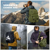 RAINSMORE Camera Bag Backpack for DSLR/SLR/Mirrorless Camera Bags for Photographers 15.6 Inch Waterproof Tactical Photography Backpack Case with Rain Cover & Tripod Holder, Army green