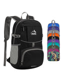 WATERFLY Hiking Packable Daypack Backpack: 25L Ultra Lightweight Day Pack for Woman Man - Small Compact Folding Back Pack for Outdoor Sport Cycling Camping Travel Trip - Black