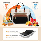 LOVEVOOK Insulated Lunch Bag Women,Wide Opening Adult Lunch Box Women,Large Leakproof Cooler Bag for Work Picnic Beach Family College,Lunch Teacher Tote Bag with Adjustable Shoulder Strap Cup Holder