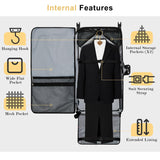Modoker Rolling Garment Bag With Wheels, Large SoftSided Spinner Luggage for Travel, Convertible Hanging Suitcase For Men Women,Garment Bag With Laptop Compartment,Suit Bag,Black