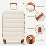 Suitour 4 Piece Luggage Sets, Hard Shell Suitcase Set with Spinner Wheels 16 20 24 28inch Travel Sets(Beige Tan)