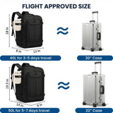 LOVEVOOK Travel Backpack for Men Women, 40L Carry on Backpack Flight Approved with 3 Packing Cubes, Extra Large Personal Item Bag Fits 17.3 inch Laptop for Airplanes, Water Resistant Daypack, Black