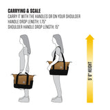 Carhartt Horizontal Zip Classic Laptop Tote Bag, Durable Water Repellent Material W/ 17" Tablet Sleeve, Carhartt Brown