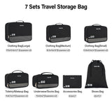 Hanke Packing Cubes for Travel and 28 Inch Luggage PC Hard Shell Suitcases with Wheels, 7 Sets Compressible Expandable Packing Organizers for Suitcase, Lighweight Luggage Bag for Travel (Black)