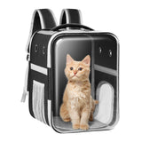 Mrichltm Clear Cat Backpack Carrier Dog and Cats Backpack Bubble, Space Capsule Cat Bag Carrier, Breathable and Suitable Panorama Pet Backpacks for Biking/Traveling/Camping/Walking (Black)
