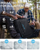 Capolo Cooler Backpack Insulated Waterproof for Women Men, Leak Proof Backpack Coolers Thermal Bag Soft Travel Cooler Bag Ice Chest Lunch Back Pack for Camping Picnic(Deep Black Leather,36 Cans)