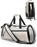 LUGGEX Gym Duffle Bag for Women Men, TDX01 Expandable Sports Gym Bag with Shoe Compartment, Wet Pocket, Water-Resistant Travel Duffel Bags Carry On Duffel Bag Backpack (TDX-Pro, Ivory, 40L)