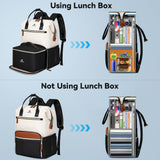 MATEIN Laptop Backpack with Lunch Box, 15.6 Inch Lunch Backpack for Women, College Computer Back Pack Work Backpacks with Insulated Lunchbox Meal Prep Bag for Teacher Nurse Commute Office, 2Pcs Set