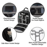 Lizbin Camera Backpack Professional Camera Bag for DSLR/SLR Mirrorless Camera, Photography Backpack Case for Women Men Photographers, Camera Case Compatible with Canon Nikon Sony Digital Lens (Grey)