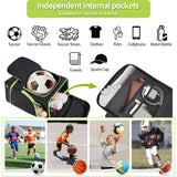 Ciihars Soccer Backpack,Soccer Bag with Ball Holder,Sport Equipment Bags Includes Separate Cleat Shoe and Ball Compartment Fit Basketball Volleyball Football (BLACK GREEN)