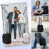 RAINSMORE Underseat Carry On Luggage with Wheels, 16-inch Airline Approved Luggage Lightweight Softside Underseater Travel Suitcases Durable Overnight Bag Rolling Carry-on Bag for Women Men, Black