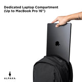 ALPAKA Metro Backpack Pro and Zip Pouch - Fits 15.6" Laptop Business Travel Backpack with YKK Zippers, MOD Key Leash & Luggage Pass-through, RFID-Blocking Small Cash and Card Zip Wallet with YKK Zipp