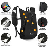 Seektop 15L Small Hiking Backpack for Women Men, Lightweight Hiking Packable Daypack with Phone Pocket for Travel Camping (Black, 15L)