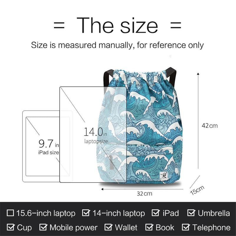 Waterproof Drawstring Bag, Gym Bag Sackpack Sports Backpack for Men Women