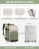 LOVEVOOK 40L Travel Backpack for Women & Men - 17.3 Inch Carry On Backpack & Personal Item Backpack for Airlines, Spacious and Durable Design, with 3 Packing Cubes