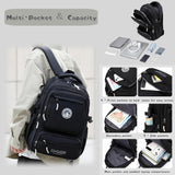 GRUOTEIS Black Rolling Backpack for Boys Middle Junior School Kids, Boys Backpack with 6 Wheels, Black
