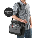 Titan by Arctic Zone Zipperless Soft Sided Cooler with HardBody Liner and SmartShelf, Insulated Bag with Shoulder Strap for Lunch and Travel, 16 Can Capacity, Sharkskin Gray