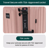NOBL Duo Carry Carry-On Luggage with Detachable Side Bag, 22.1x14.6x10.5 Airline Approved, Noble Zipperless PC Hard Shell Suitcase & Crossbody, 360° Spinner Wheels, TSA Locks, USB Port - Blush